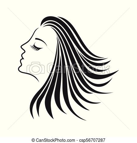 450x470 Vector Illustration Of Woman Hair Style Silhouette Vector