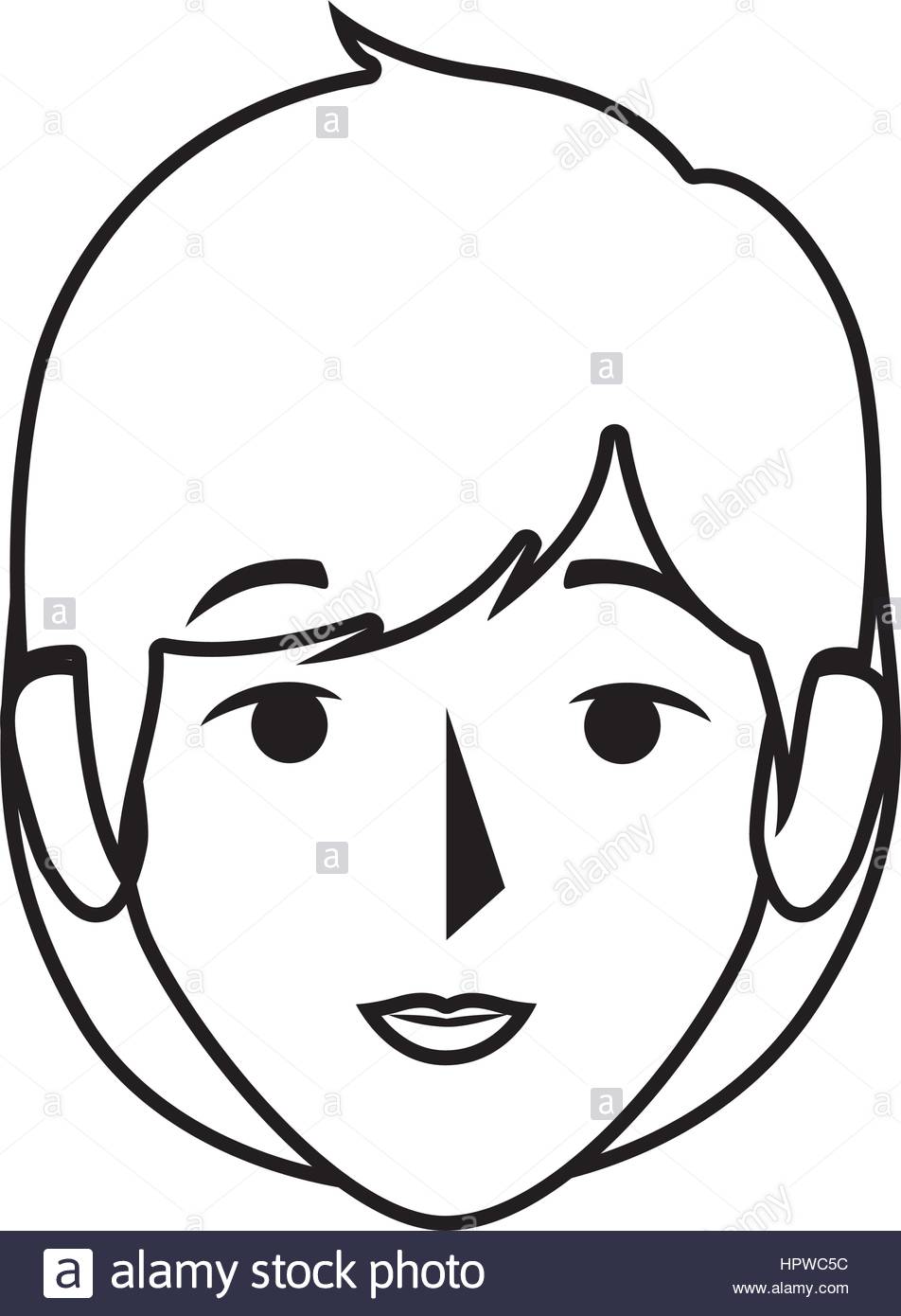952x1390 Silhouette Front View Woman With Short Blond Hair Stock Vector Art