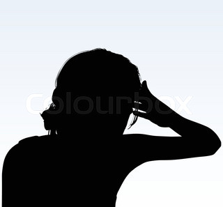 320x297 Terrible Headache Woman Silhouette Isolated On White Background