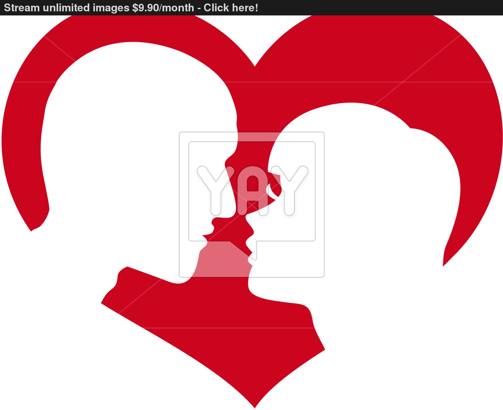 1600x1303 Man And Woman Silhouette In Heart Shape Vector
