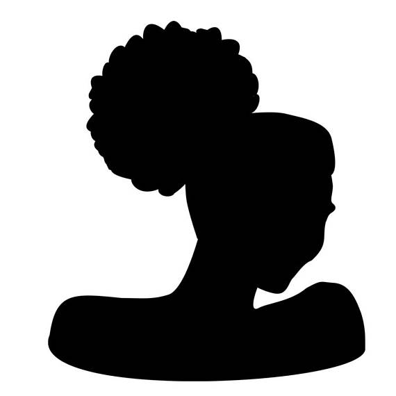 570x570 Afro Puff Silhouette Svg Clip Art African Woman Natural Curly Hair