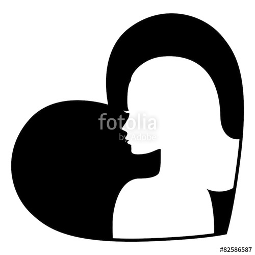 500x500 Woman Face Silhouette Icon Stock Image And Royalty Free Vector