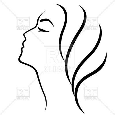 400x400 Outline Of Woman Head Royalty Free Vector Clip Art Image