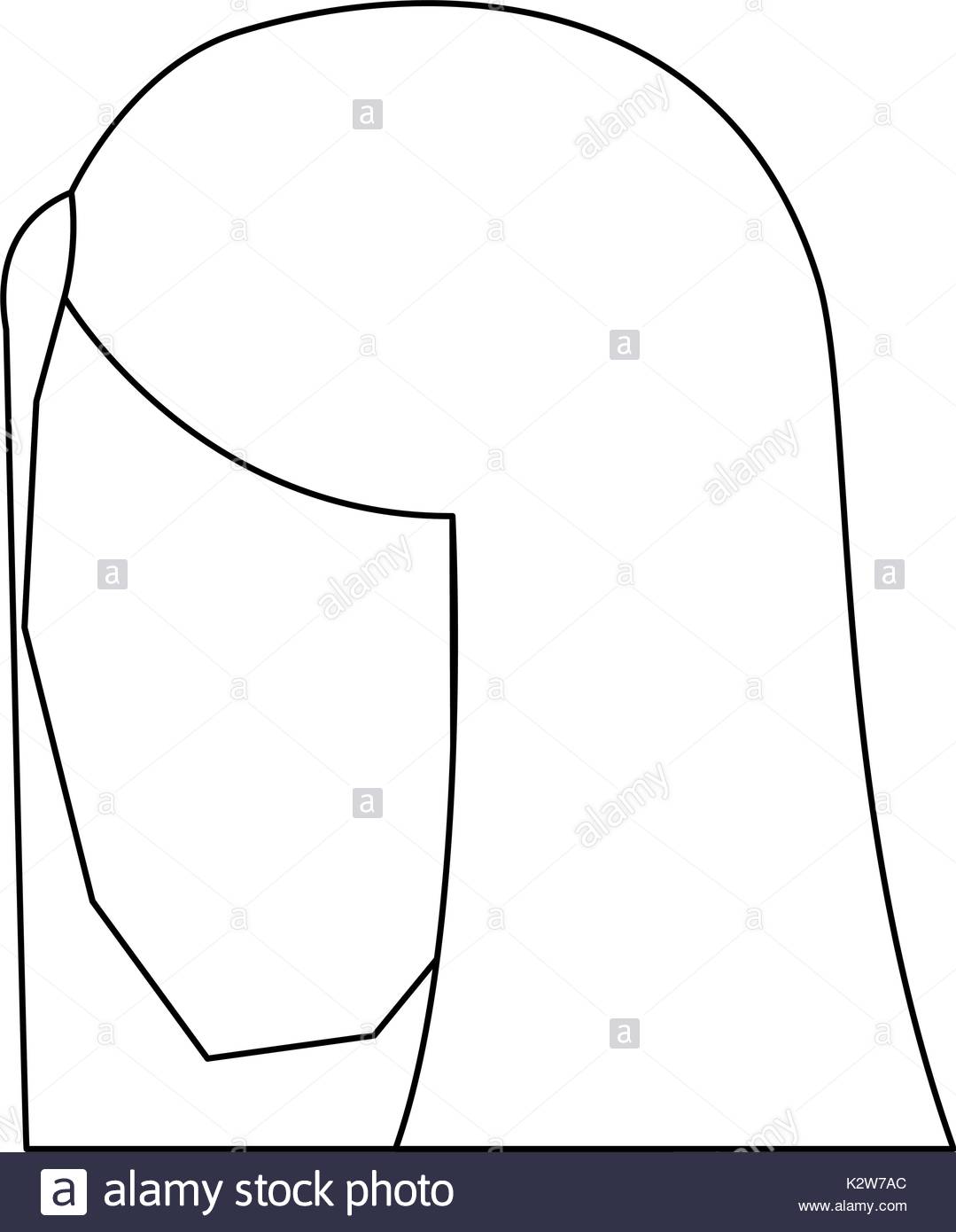 1079x1390 Woman Head Faceless With Straight Long Hair Sketch Silhouette