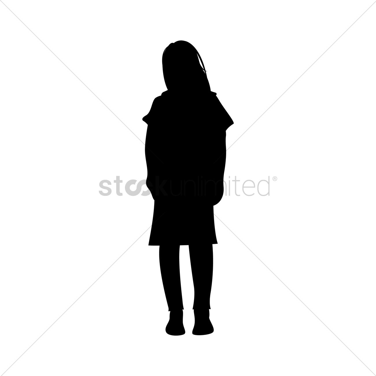 1300x1300 Silhouette Of Woman Standing Vector Image