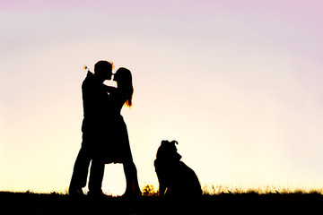 360x240 Silhouette Of Loving Young Couple Kissing Under Tree