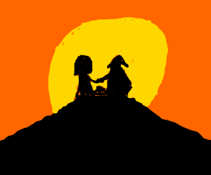 300x250 Woman Shares Spaghetti With Cow Over Sunset