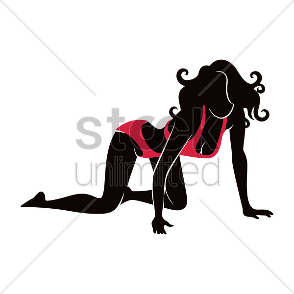 600x600 Free Hot Woman Silhouette Vector Image