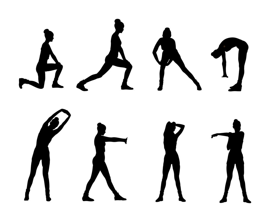 1136x936 Woman Stretching Silhouette Vector Vector Art Amp Graphics