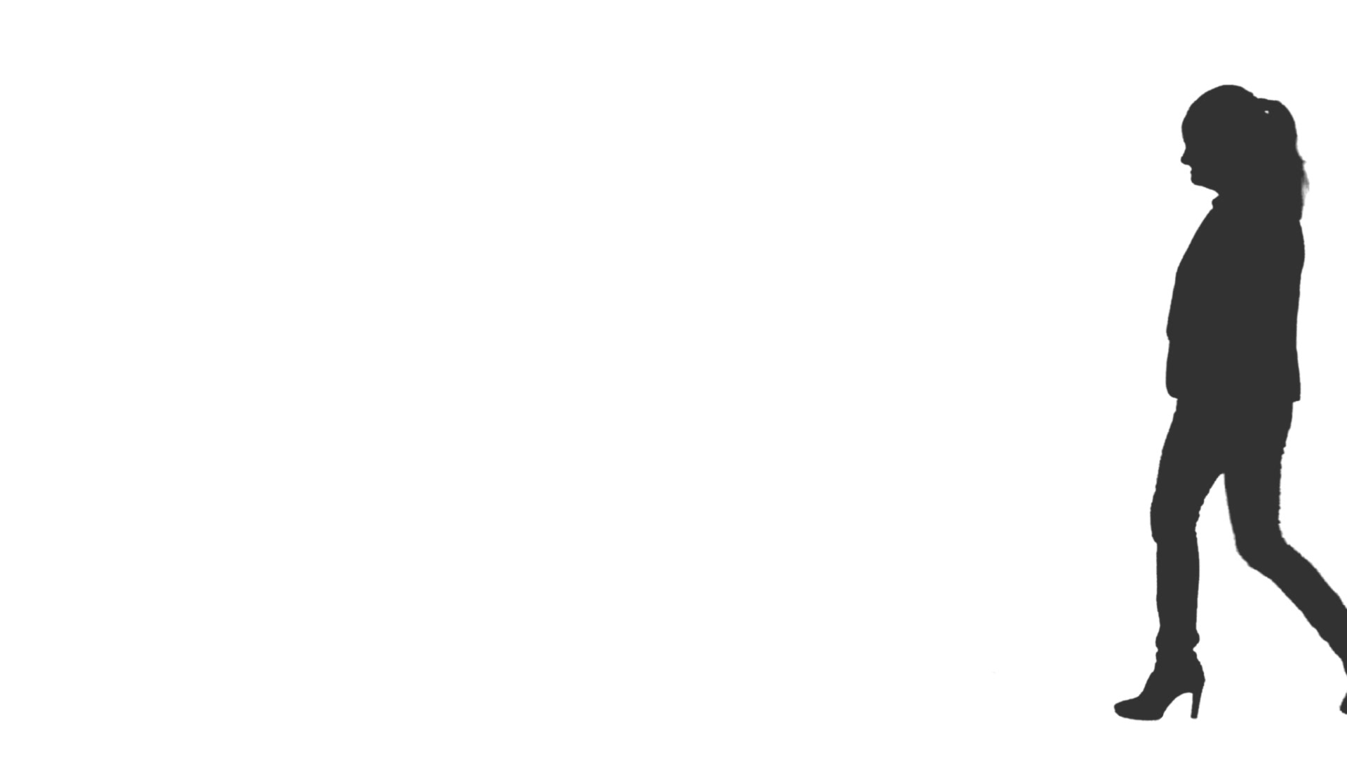 1920x1080 Video Silhouette Of A Walking Woman With Hands In Pockets, Alpha