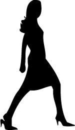 150x260 Woman Walking Silhouette Silhouette Of Woman Walking