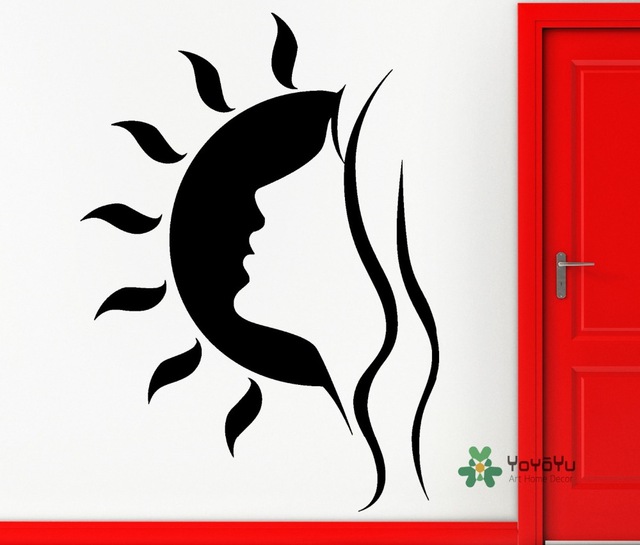 640x545 Beauty Girl Salon Wall Decal Woman Silhouette Pretty Girl Face