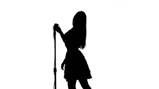 320x180 Music Woman Singer Silhouette Warm Up White. A Classy Young Woman