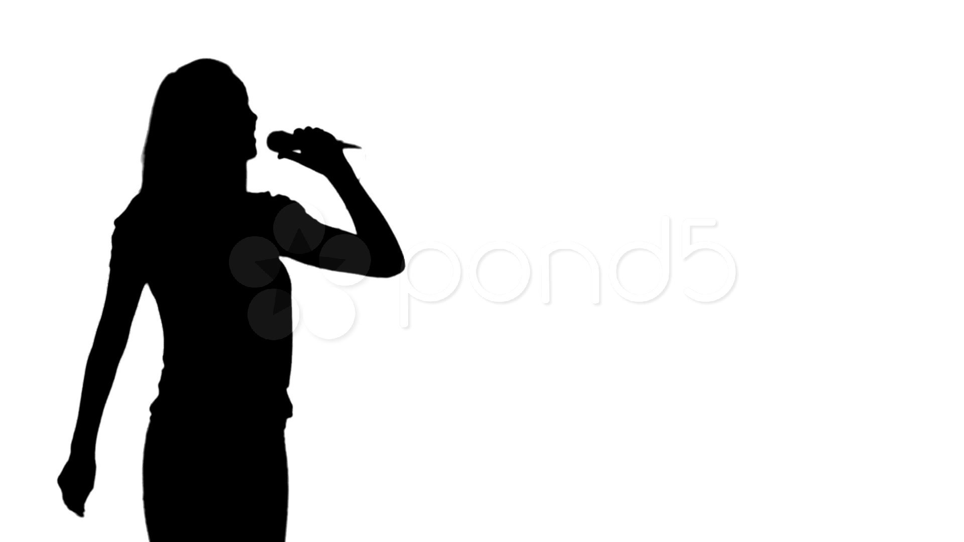 1920x1080 Video Animation Of A Woman Silhouette Singing ~