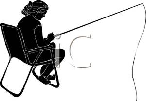 300x208 Silhouette Of A Woman Sitting In A Chair Watching A Fishing Line