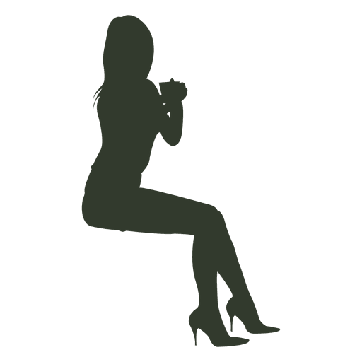 512x512 Woman Sitting Silhouette