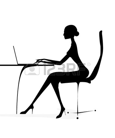 375x450 Business Woman Sitting Silhouette Silhouette Business Girl Woman
