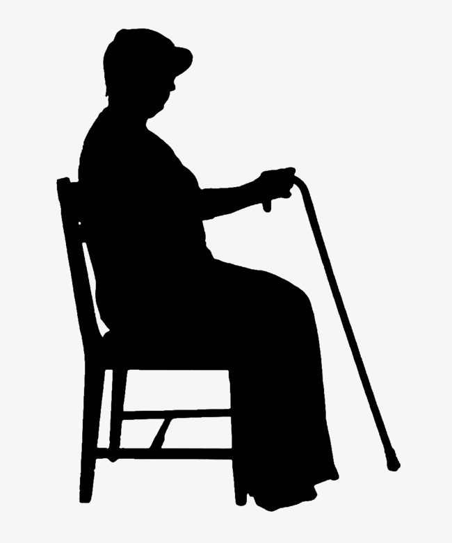 650x781 Crutches Old Lady Sitting On A Chair, Sit Chair Silhouette, Old