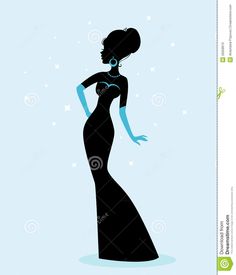 236x275 Retro Silhouette Elegant Smoking Woman Vector