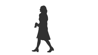 320x180 Silhouette Of A Woman Walking Fast Motion Background