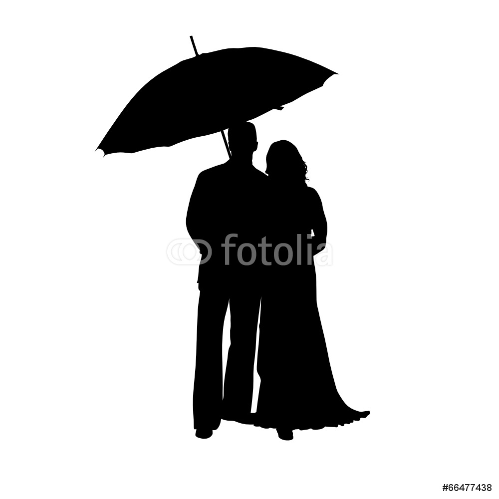 1000x1000 Man And Woman Umbrella Silhouette Wall Sticker Wall Stickers