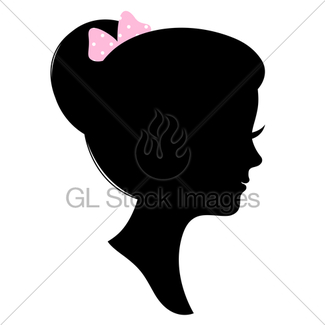 325x325 Vintage Girl Head Silhouette Isolated On White Gl Stock Images