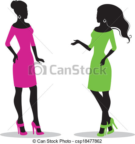 443x470 Vector Illustration Of Woman's Silhouette Clip Art Vector