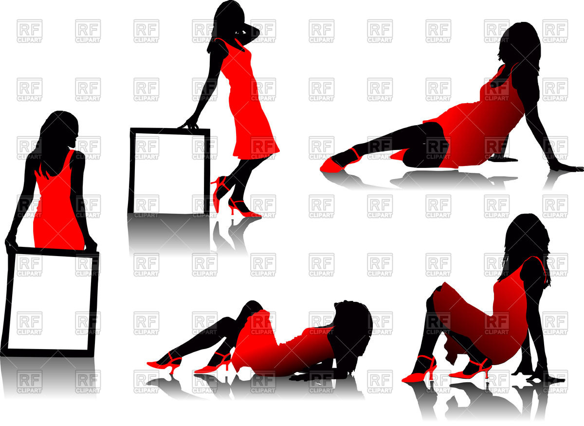 1200x875 Silhouettes Of Glamour Woman In Red Dress