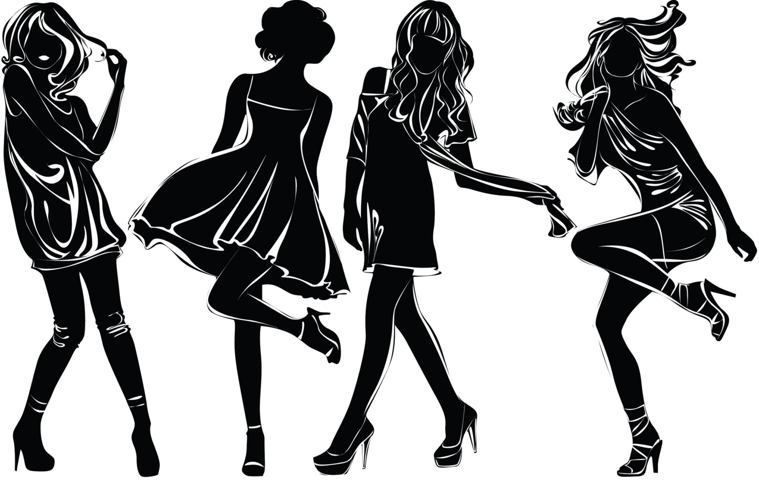 1500x990 Free Black Woman Silhouette Clipart
