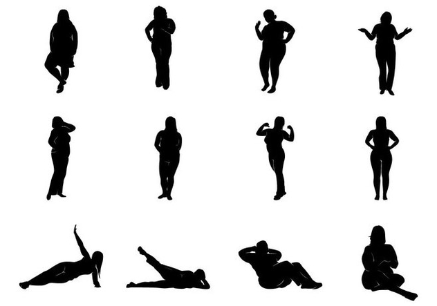 632x443 Fat Women Silhouettes Vector Free Vector Download 369085 Cannypic