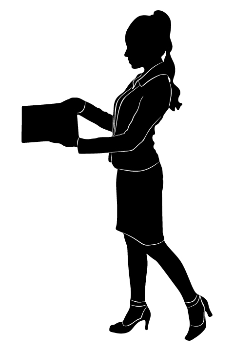 480x720 Professional Women Vector Silhouettes Set 01