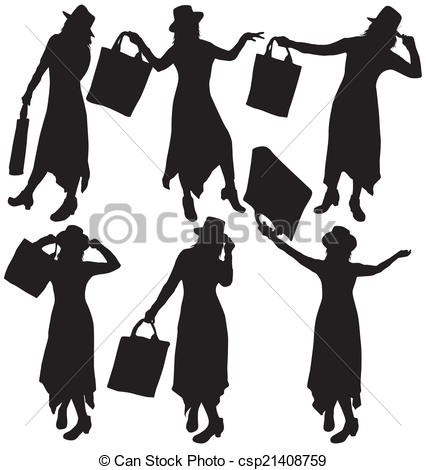 426x470 Women Silhouettes Clipart Vector