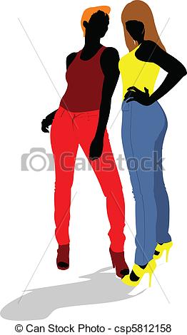 262x470 Women Silhouettes. Vector Illustration Vector