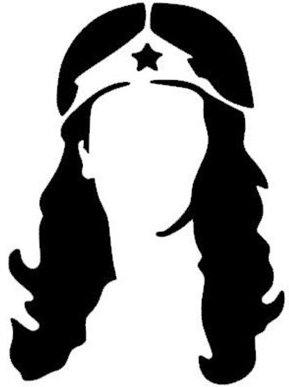 570x762 Wonder Woman Silhouette Head Profile Decal Sticker For Truck