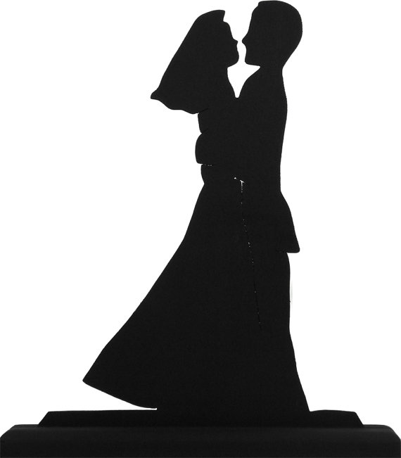 570x651 The Newly Weds Handmade Wood Silhouette Cake Topper Scpl014
