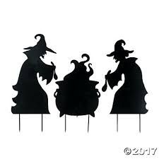 225x225 Halloween Witch Amp 3 Cats, Life Size Wooden Silhouette Cutouts