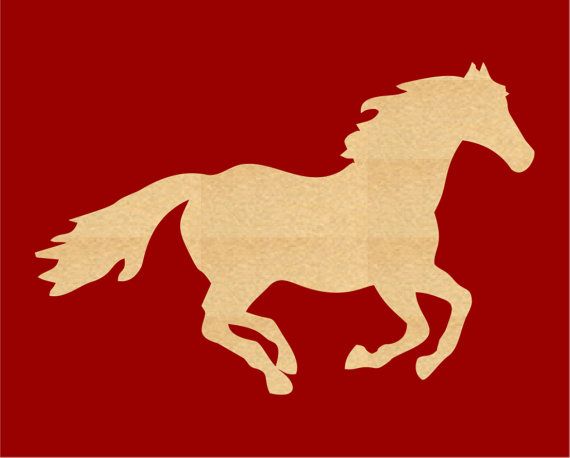 570x458 Running Horse Wood Cutout Shape Laser Cut Crafts, Gift Tags
