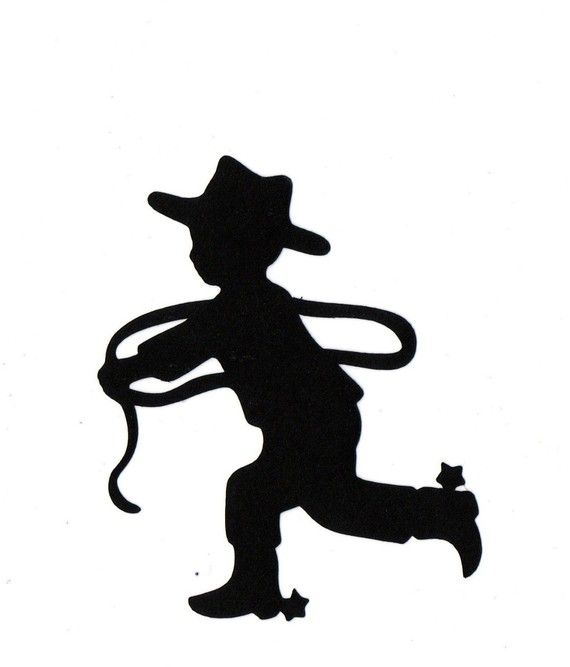 570x667 Little Cowboy Child Silhouette Die Cut For Scrap Booking Or Card