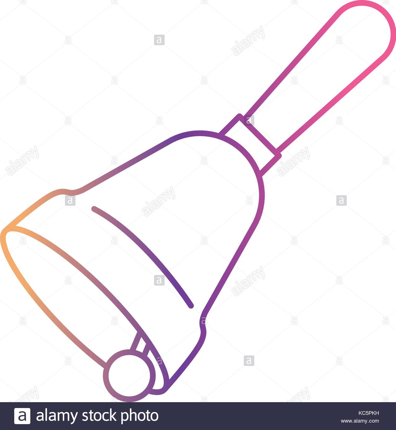 1280x1390 Hand Bell With Wooden Handle Side View On Gradient Color