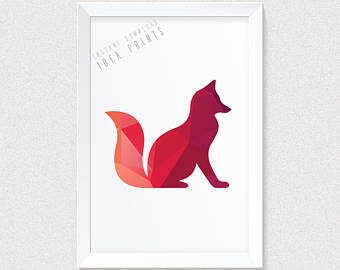 340x270 Fox Art Print Etsy