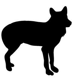 250x264 Black Silhouette Of Wolf Woodland Animal Silhouette