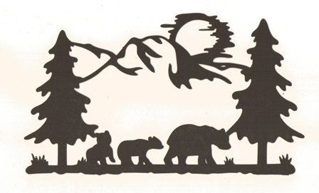 448x271 Bears In The Woods Silhouette By Hilemanhouse On Etsy