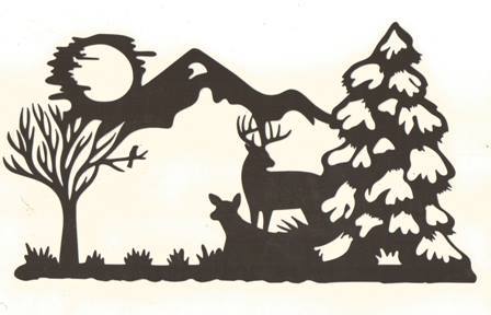 448x288 Deer In The Woods Silhouette Mom's Papercuts