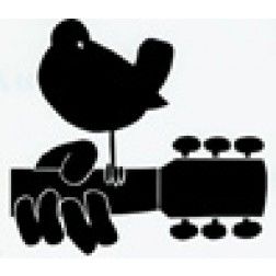 252x252 Bird On Guitar Silhouette Window Sticker Bethel Woods Museum
