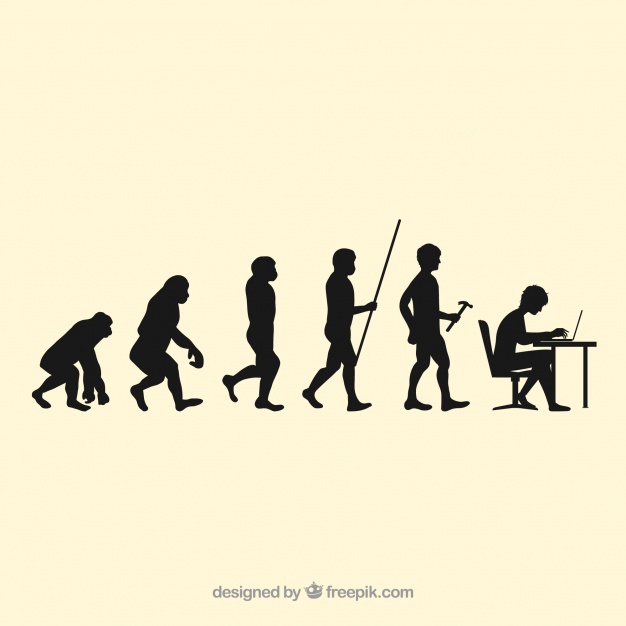 626x626 Human Workers Evolution Silhouettes Vector Free Download