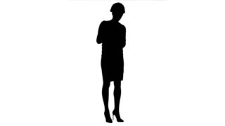 320x180 Silhouette Angry Female Construction Supervisor Holding Documents