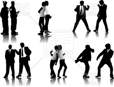 400x305 Silhouettes Of Businessmen, Office Workers And Policemen Royalty