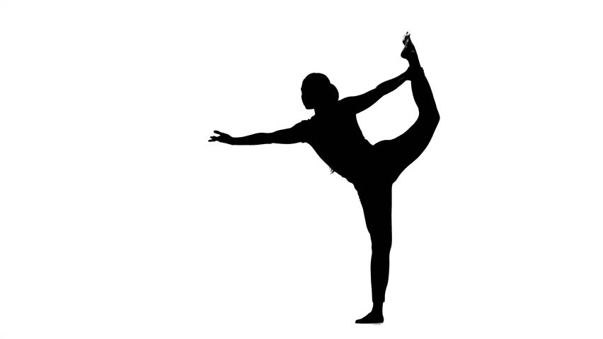 852x480 Silhouette Of Woman Working Out On White Background In Slow Motion