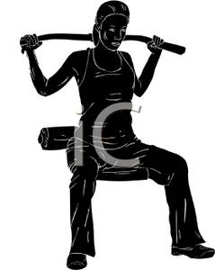 239x300 Silhouette Of A Woman Working Out With Weights