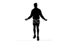300x169 Silhouette Of A Man Working Out With A Rope On Green Screen Stock